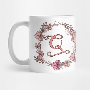Letter Q Rose Pink Initial Monogram - Letter q Mug
